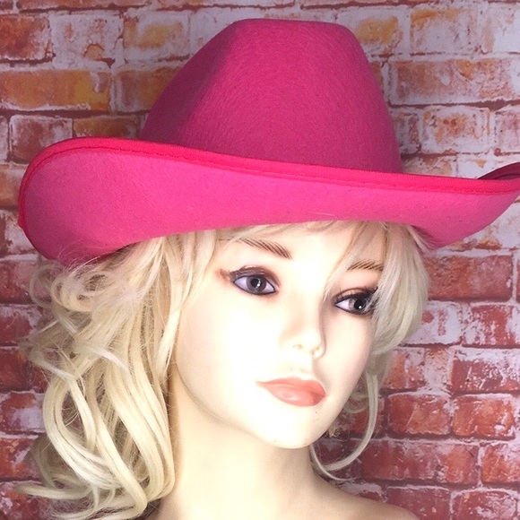 Hot Pink Women's Cowboy Western Costume Hat - Picture 1 of 6